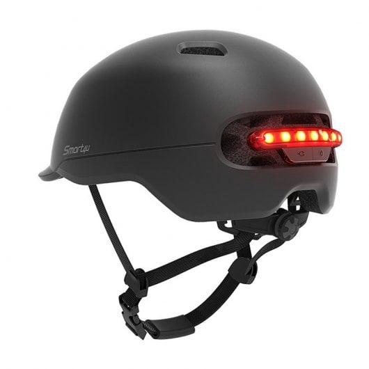 Smart4u Casco con Luz LED Talla L Negro