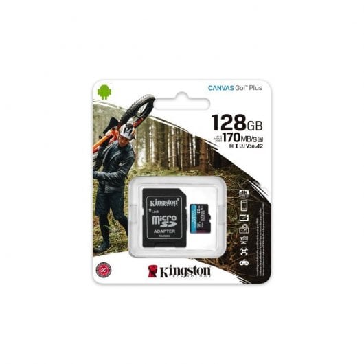 Kingston Canvas Go Plus MicroSDXC 128GB UHS-I U3 V30 Clase 10 + Adaptador SD