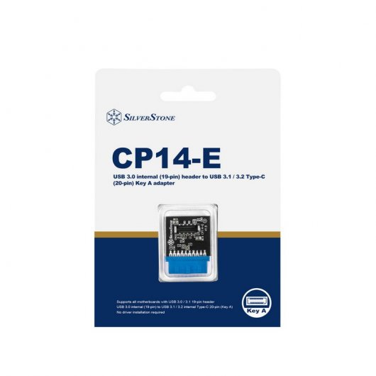 SilverStone SST-CP14-E Adaptador Interno USB 3.0 a USB 3.1/3.2 Tipo-C