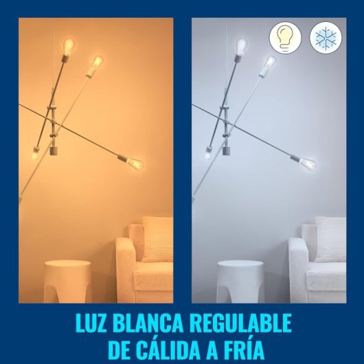 WIZ Bombilla Inteligente LED Wi-Fi Filamento Blanco Regulable ST64 60W E27