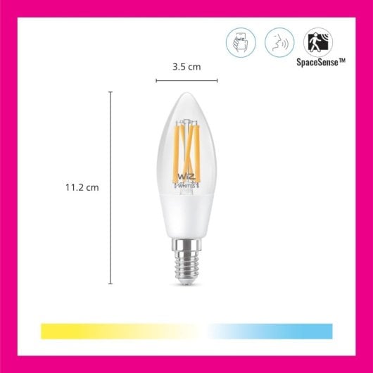 WIZ C.E14 Whites Lâmpada Wi-Fi Filamento Branco Quente/Frio 40w E14