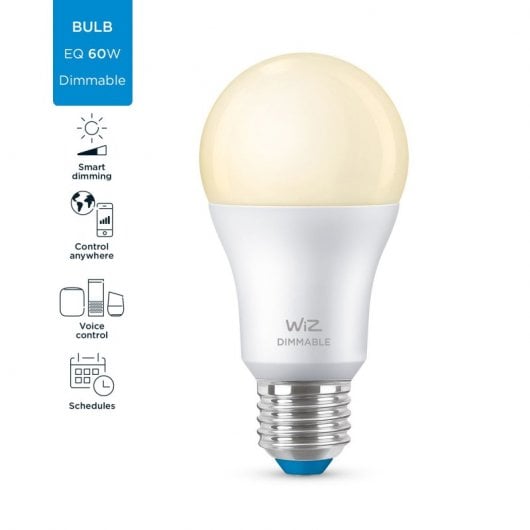 WiZ Lampadina Smart Dimmerabile Luce Bianca Calda AttaccoE27 60W Goccia