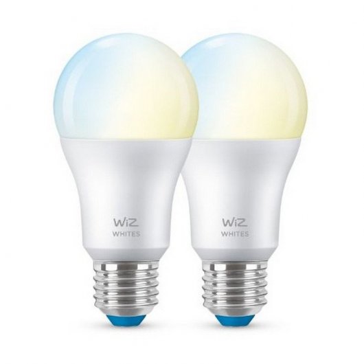 WIZ Whites 2x Bombilla LED Wi-Fi 8W E27 A60 Blanco Regulable