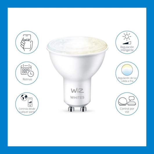 WIZ GU10 Whites Ampoule Intelligente Wi-Fi Blanc Chaud/Neutre GU10