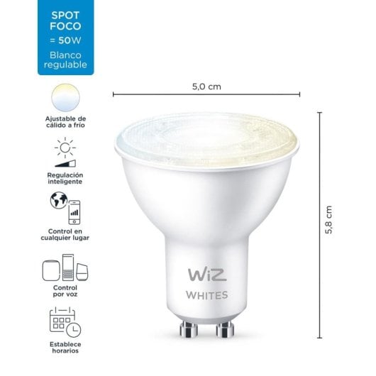 Lampadina smart Wiz GU10 Wi-Fi Bluetooth 50W PAR16 2700K dimmerabile