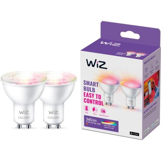 WIZ Spot PAR16 GU10 2x Bombilla Inteligente LED Wi-Fi RGBW 4.7W GU10