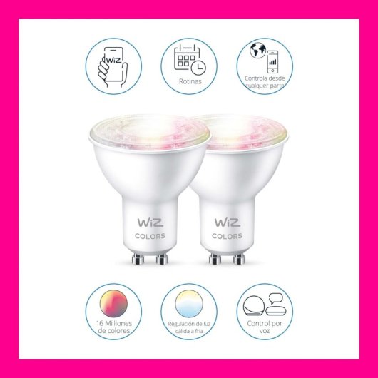 WIZ Spot PAR16 GU10 2x Lampadina Smart Wi-Fi RGBW GU10