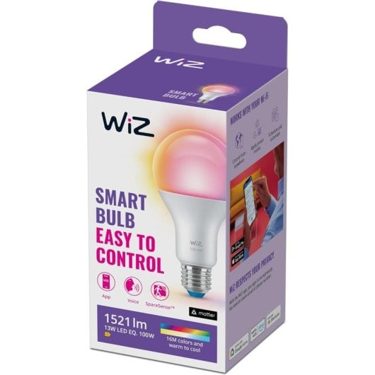 WiZ Lampadina Smart Dimmerabile Luce Bianca o Colorata Attacco E27 100W Goccia