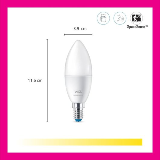 WiZ Lampadina Smart Dimmerabile Luce Bianca o Colorata Attacco E14 40W Candela