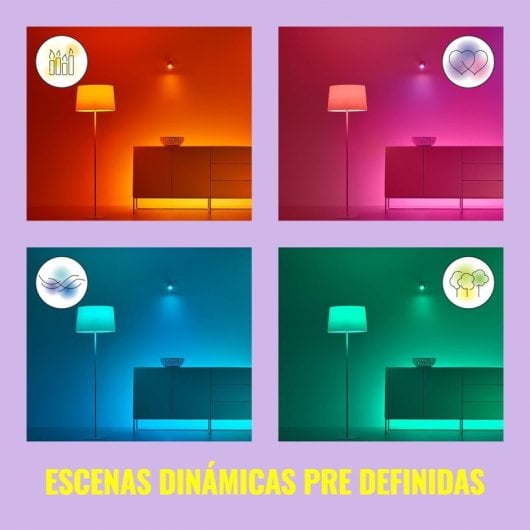 WIZ 2x Bombilla Vela Inteligente LED Wi-Fi RGBW 40W C37 E14