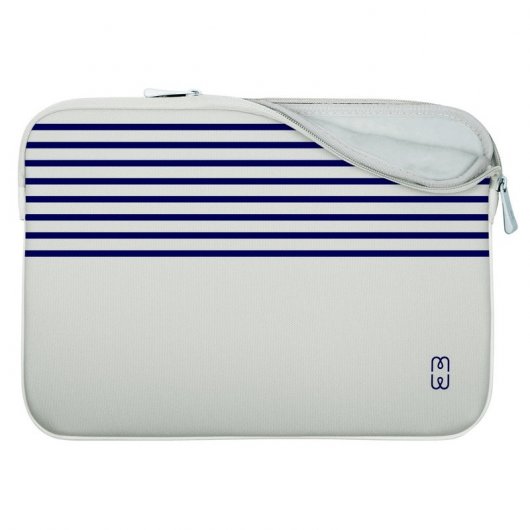 Housse en néoprène MW avec mousse intelligente et intérieur en polyester pour MacBook Pro/Air 13" Blanc/Bleu