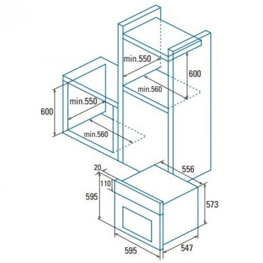 Cata MDS 7208 BK Horno Multifunción 72L Cristal Negro