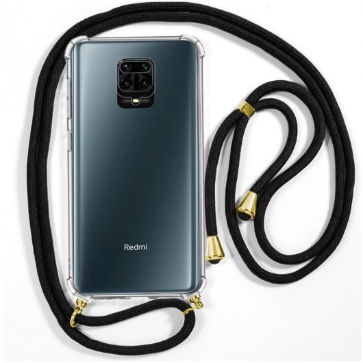 Cool Funda con Cordón Negro para Xiaomi Redmi Note 9S / Note 9 Pro