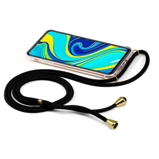 Cool Funda con Cordón Negro para Xiaomi Redmi Note 9S / Note 9 Pro