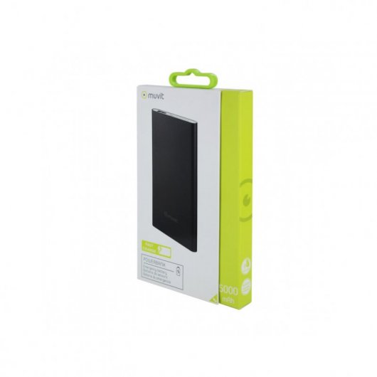 Muvit PowerBank 5000 mAh USB 2A Cabo USB-MicroUSB Preto