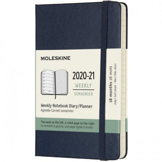 Moleskine Agenda L Semanal 18 Meses 2020-2021 Dura Azul