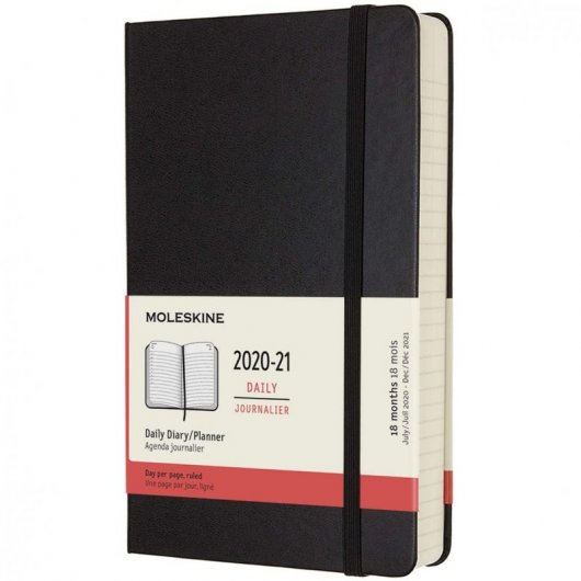Moleskine Agenda 2020-2021 Capa Dura Preta