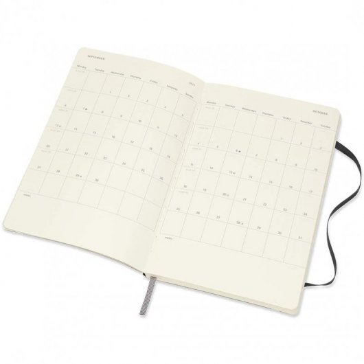 Moleskine Agenda Semanal de 18 Meses 2020-2021 Blanda Negra