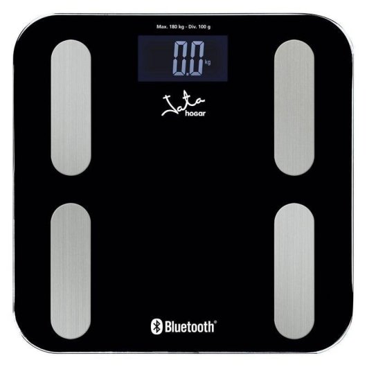 Balança Bioimpedância Jata 593 Bluetooth Até 180 kg 8 Parâmetros Ecrã LCD