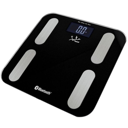 Balança Bioimpedância Jata 593 Bluetooth Até 180 kg 8 Parâmetros Ecrã LCD