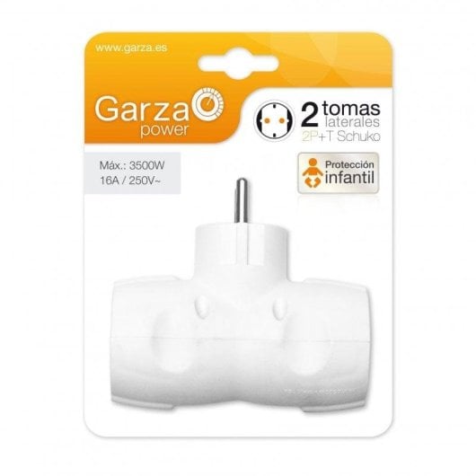Multipresa Garza adattatore doppio schuko 2 prese con protezione bambini e messa a terra
