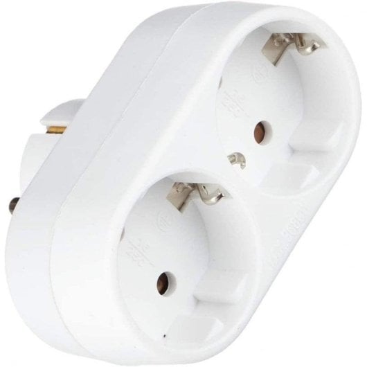 Garza Adaptador Schuko Doble Frontal con Toma Tierra