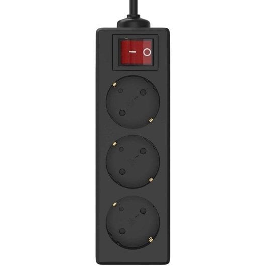 Régua de tomadas Garza 3 Tomadas Interruptor Proteção Infantil 3m Preto