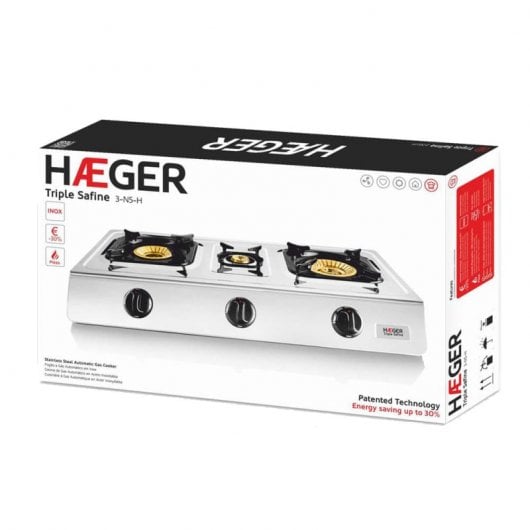 Haeger Safine Triple Cocina de Gas Portátil 3 Zonas