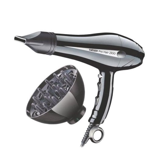 Sèche-cheveux Professionnel Haeger Pro Hair 2300W 3 Températures 2 Vitesses avec Accessoires Noir