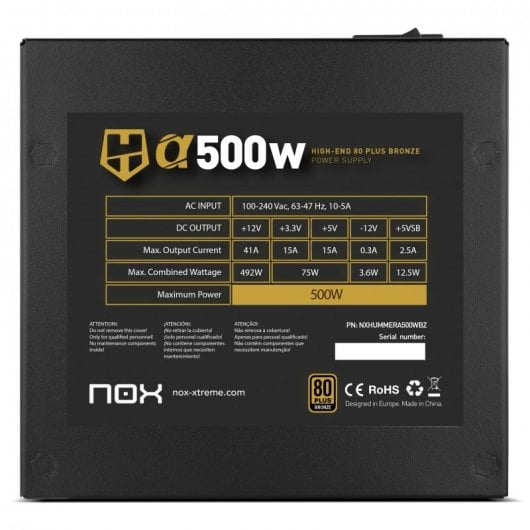 NOX Hummer Alpha 500W 80 Plus Bronze