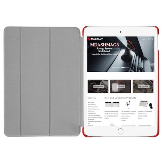 Macally Bstand Funda Libro con Soporte para iPad Mini 2019 Roja