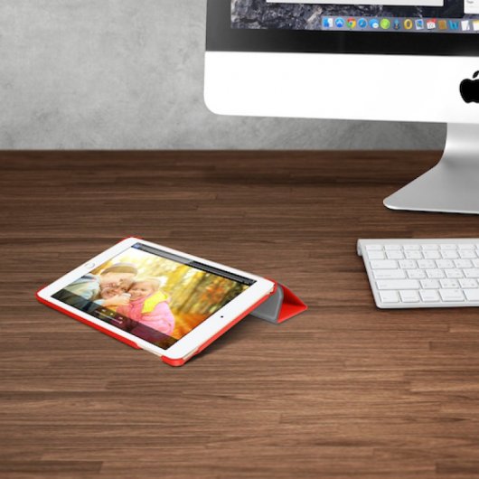 Macally Bstand Funda Libro con Soporte para iPad Mini 2019 Roja