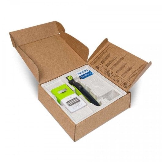 Aparador de Barba Facial Philips OneBlade QP2520/30 Recarregável 45min Seco e Molhado 3 Pentes