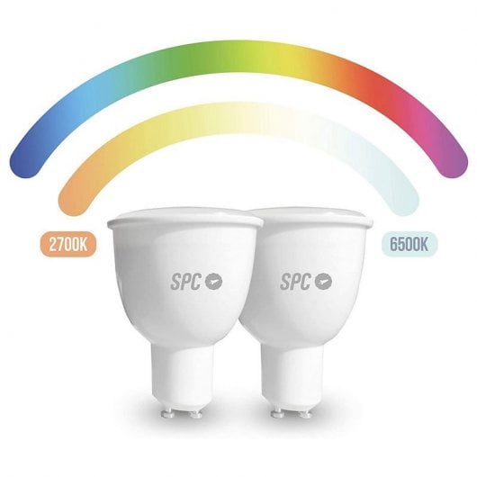 Lampadina LED Smart SPC Aura 450 RGB 5,5 W GU10 Confezione da 2 unità