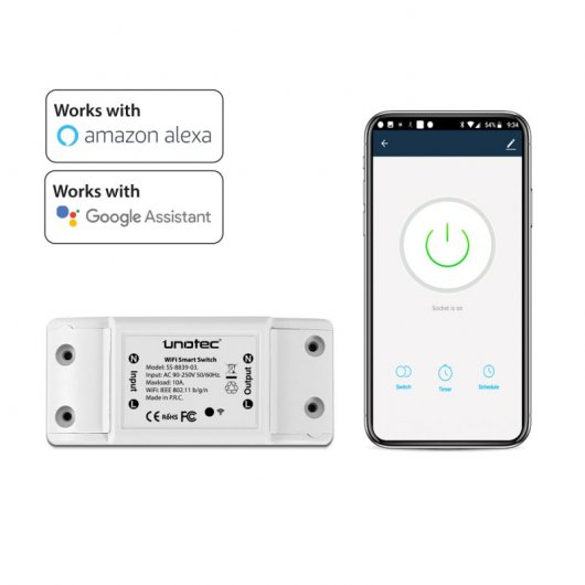 Unotec Interruptor WiFi Compatible con Alexa y Google home