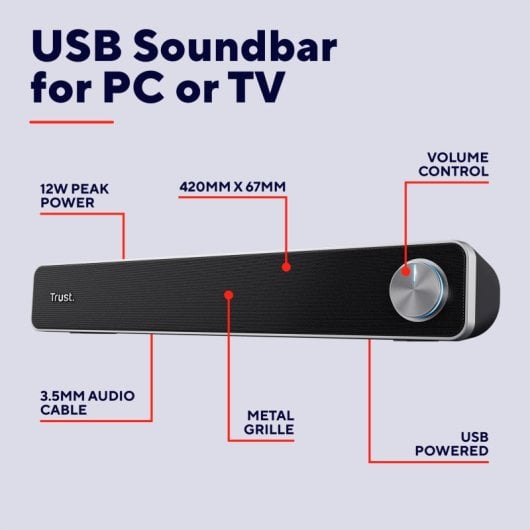Trust Arys Barra de Sonido para Ordenador