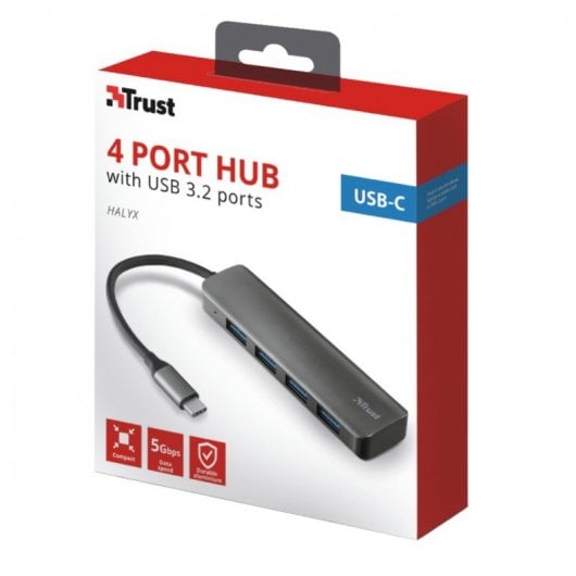 Trust Halyx Hub USB-C 3.2 a 4x USB-A Negro
