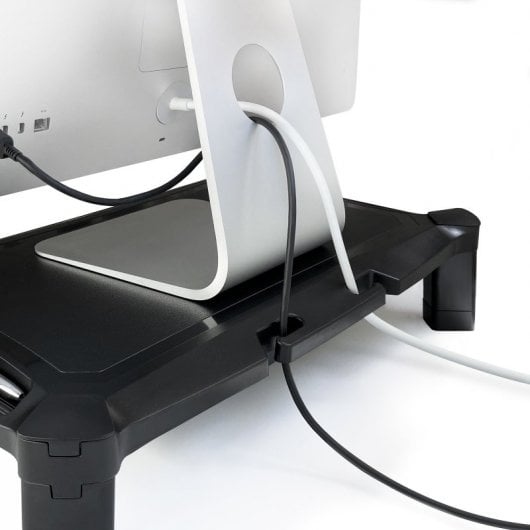 TooQ Soporte Elevador Regulable Multiusos con Cajón Negro