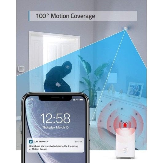 Alarme Eufy Smart Home Set Wi-Fi Sem fio Sensor Movimento Interior App