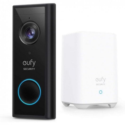 Eufy Video Doorbell 2K avec AI Noir + Home base 2