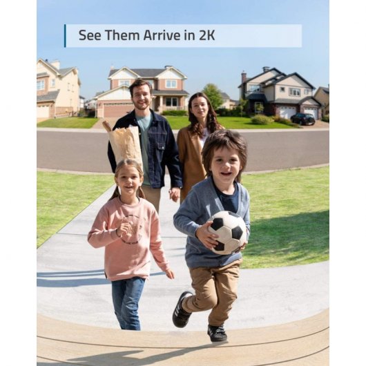 Eufy Video Doorbell 2K avec AI Noir + Home base 2