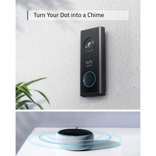 Eufy Video Doorbell 2K avec AI Noir + Home base 2