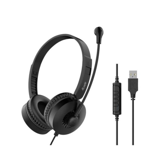 Casque Equip 245301 filaire USB-A pour appels et musique avec micro noir