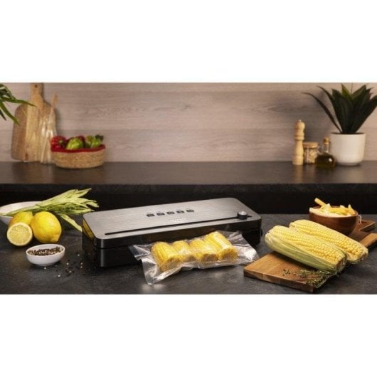 Seladora de Vácuo Cecotec SealVac 140 SteelCut Inox 140W Corte e Modo Húmido/Seco