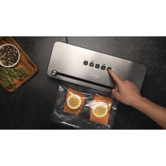 Seladora de Vácuo Cecotec SealVac 140 SteelCut Inox 140W Corte e Modo Húmido/Seco