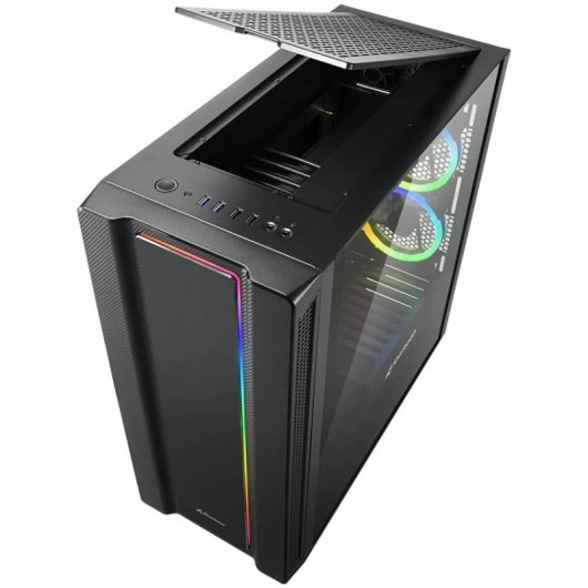 Sharkoon REV220 Cristal Templado USB 3.1 Negra