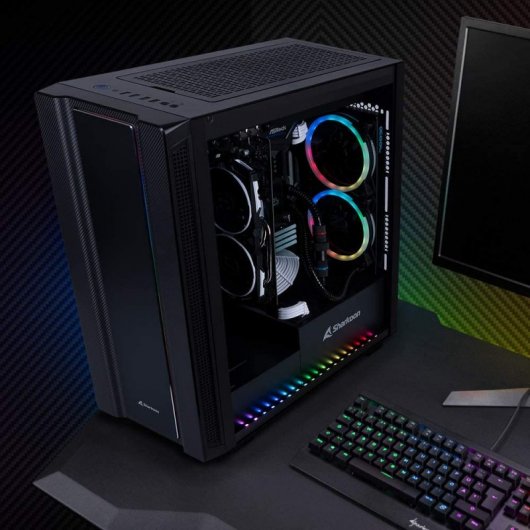 Sharkoon REV220 Cristal Templado USB 3.1 Negra