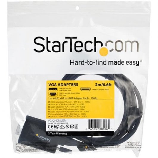 StarTech.com Cavo adattatore convertitore da VGA a HDMI da 2 m - Alimentazione USB - 1080p