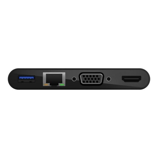Belkin USB-C Adaptador Multimedia  VGA/HDMI/USB 3.0 y Ethernet Negro