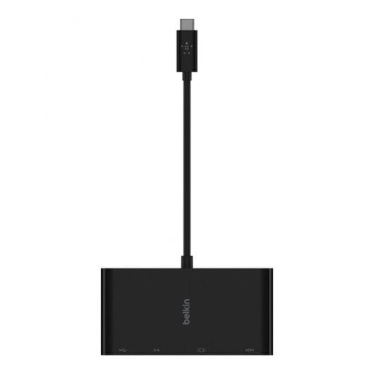 Adattatore multimediale USB-C Belkin VGA/HDMI/USB 3.0 ed Ethernet Nero